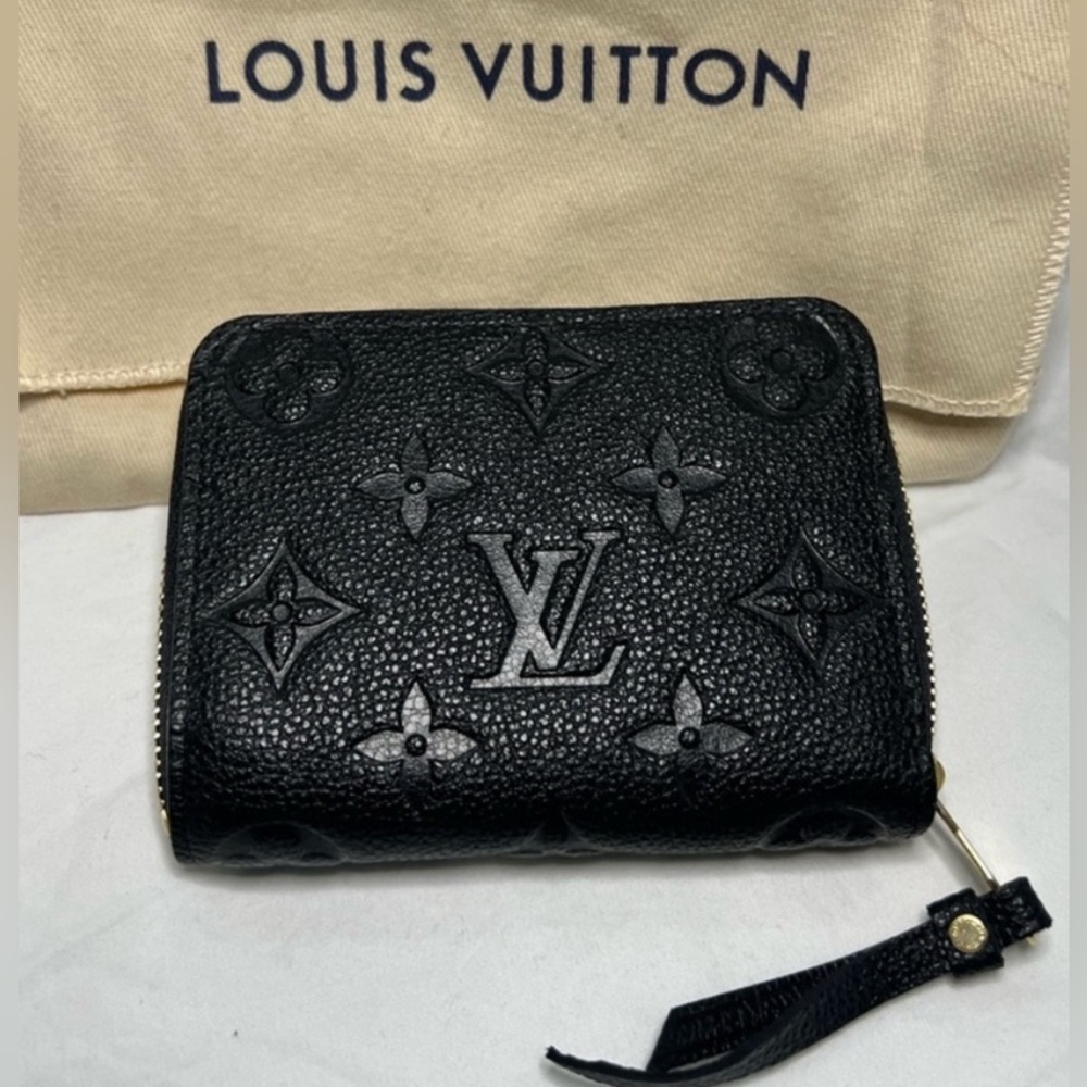 LOUIS VUITTON 🖤 Zippy Coin Purse Mini Wallet Noir Monogram Empreinte Black MINT